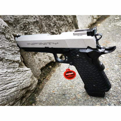 DOUBLE BELL INFINITY 795Y HI-CAPA 5.1 Gel blaster Gas POWERED Blowback Black with Silver