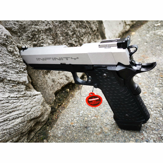 DOUBLE BELL INFINITY 795Y HI-CAPA 5.1 Gel blaster Gas POWERED Blowback Black with Silver
