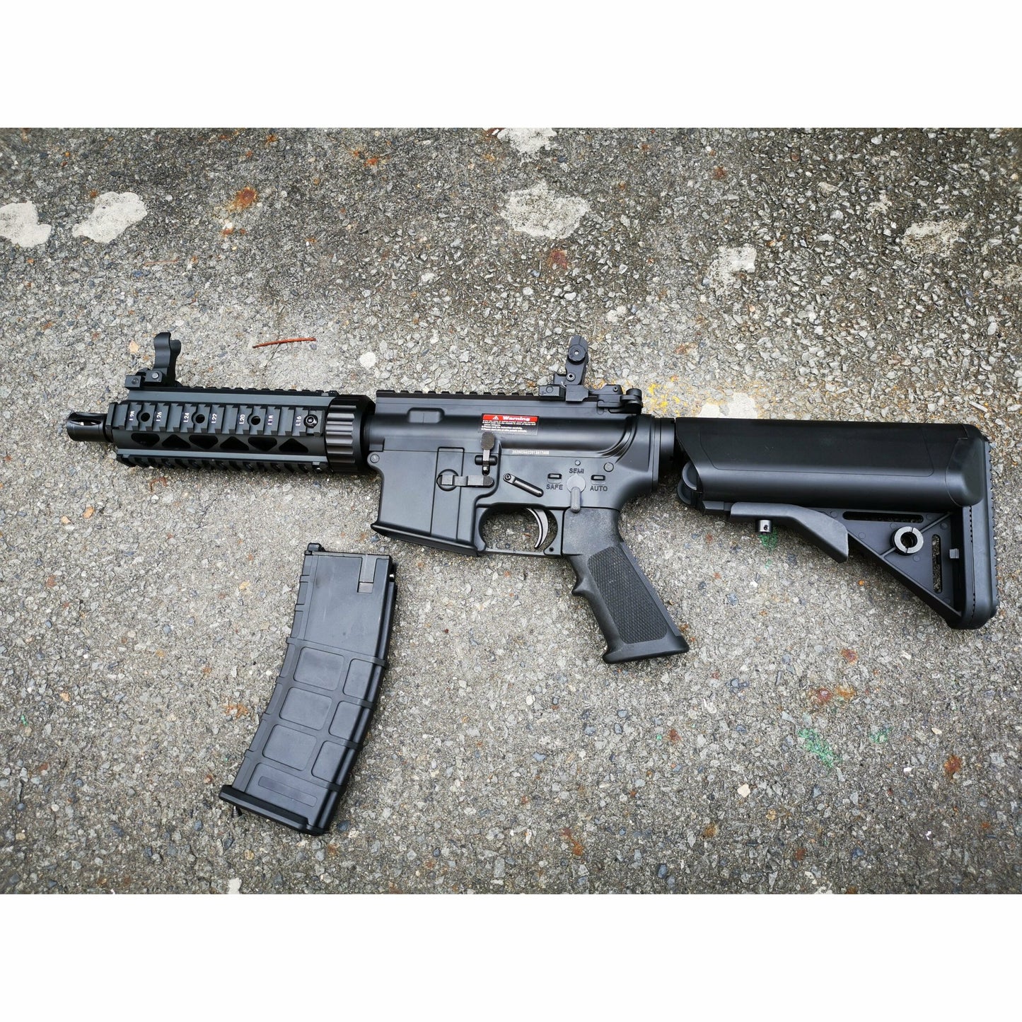 GOLDEN EAGLE MC6625M M4 CQB FULL METAL GAS POWERED GEL BLASTER GREEN GAS BLOWBACK RIFLE (Colour: Black)