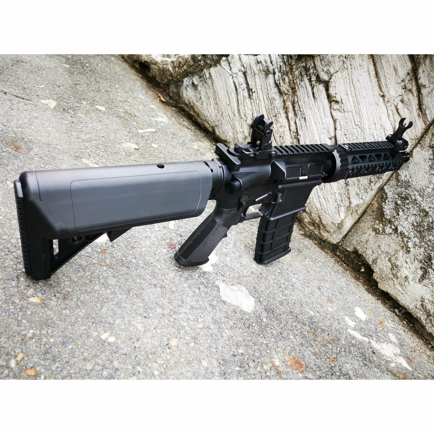GOLDEN EAGLE MC6625M M4 CQB FULL METAL GAS POWERED GEL BLASTER GREEN GAS BLOWBACK RIFLE (Colour: Black)