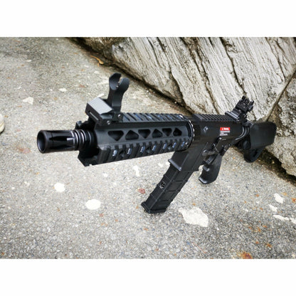 GOLDEN EAGLE MC6625M M4 CQB FULL METAL GAS POWERED GEL BLASTER GREEN GAS BLOWBACK RIFLE (Colour: Black)