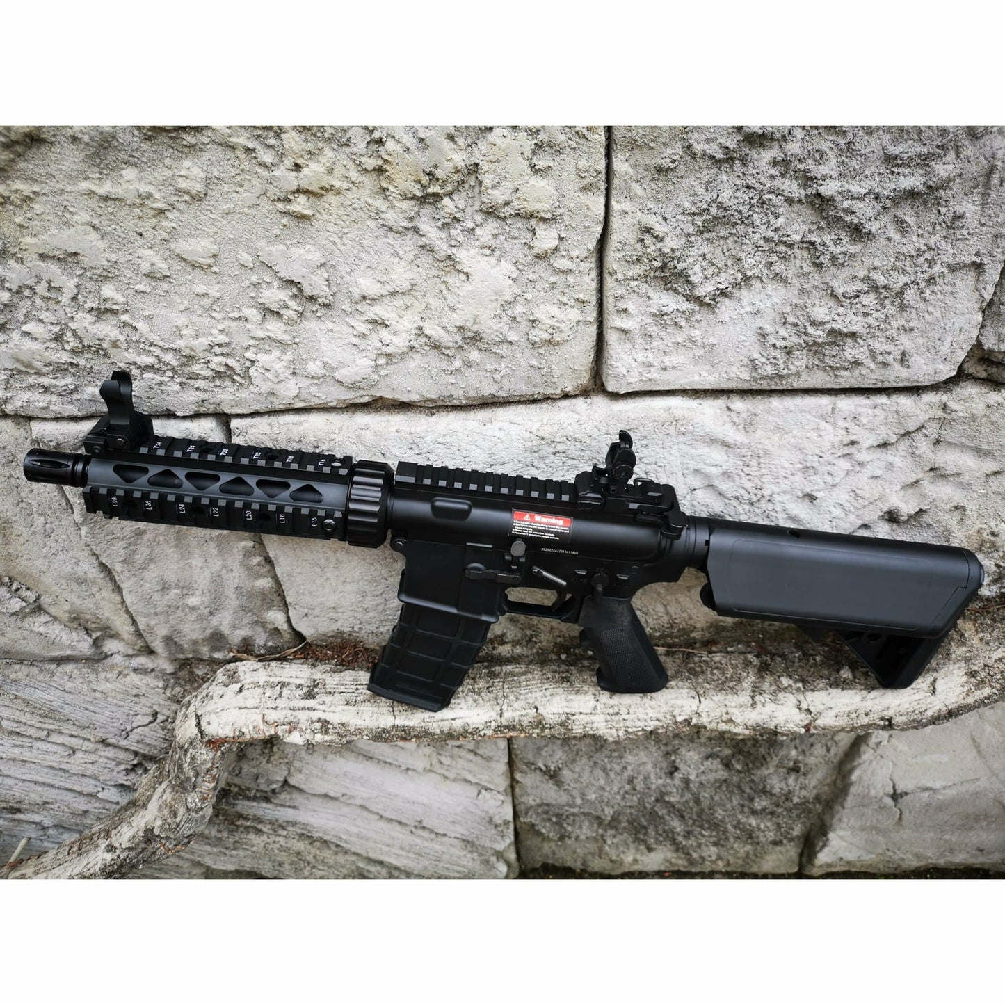 GOLDEN EAGLE MC6625M M4 CQB FULL METAL GAS POWERED GEL BLASTER GREEN GAS BLOWBACK RIFLE (Colour: Black)