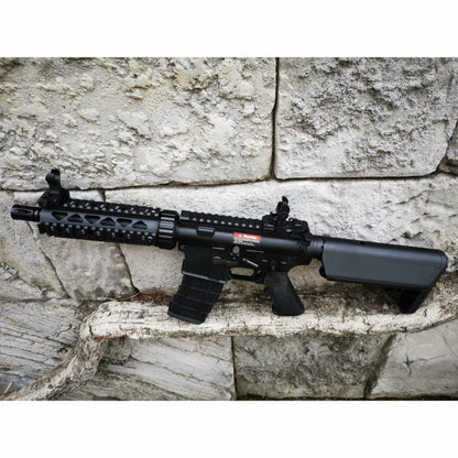 GOLDEN EAGLE MC6625M M4 CQB FULL METAL GAS POWERED GEL BLASTER GREEN GAS BLOWBACK RIFLE (Colour: Black)