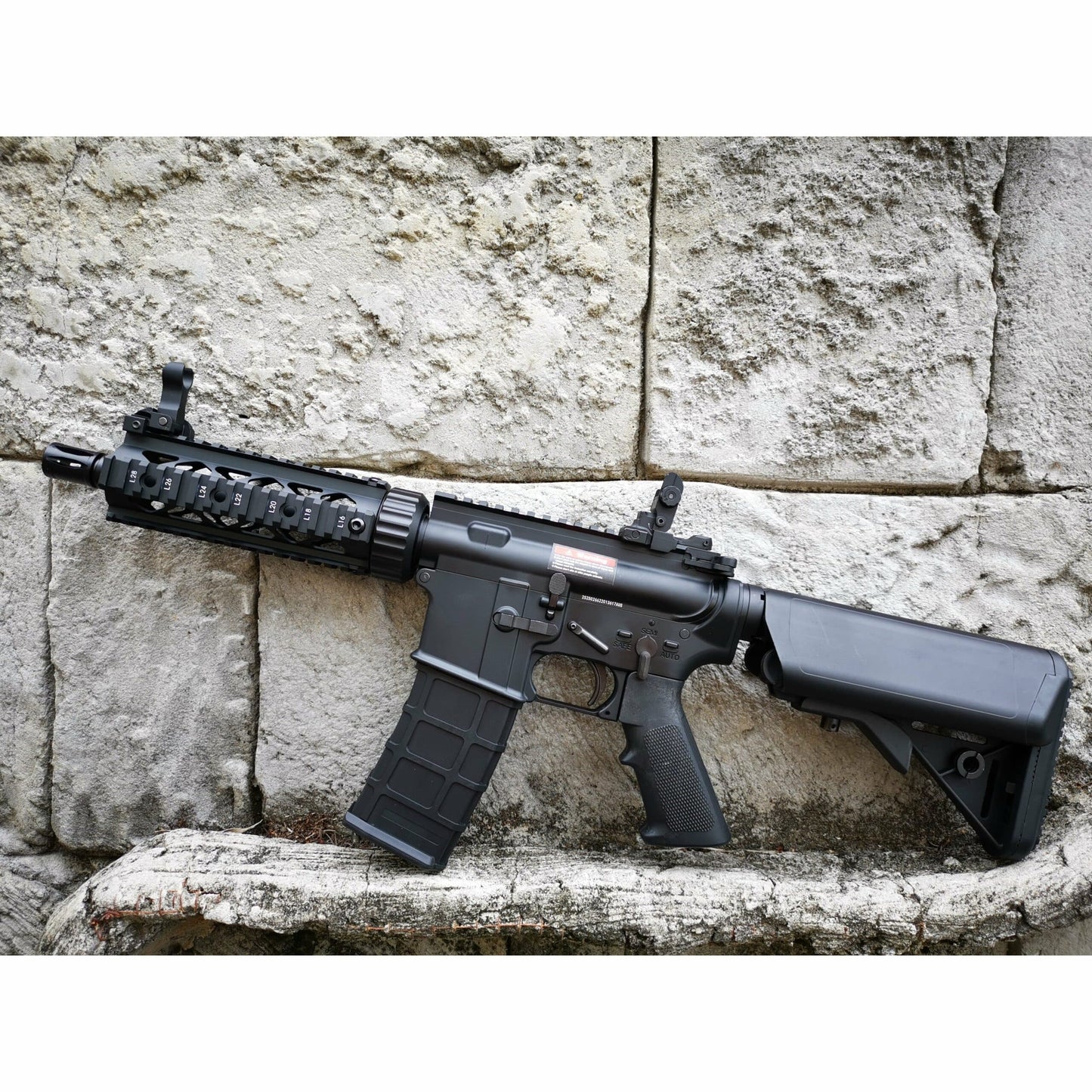GOLDEN EAGLE MC6625M M4 CQB FULL METAL GAS POWERED GEL BLASTER GREEN GAS BLOWBACK RIFLE (Colour: Black)