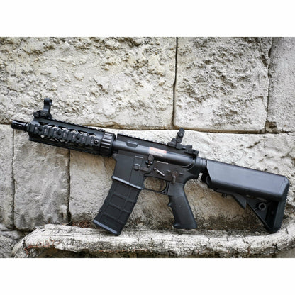 GOLDEN EAGLE MC6625M M4 CQB FULL METAL GAS POWERED GEL BLASTER GREEN GAS BLOWBACK RIFLE (Colour: Black)