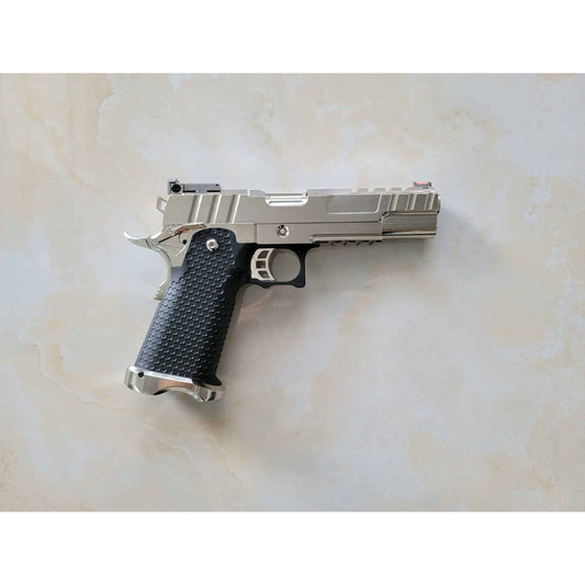 GOLDEN EAGLE 3343SV FULL METAL CNC GMX SILVER SLIDE OPS MRP GEL BLASTER Hi-Capa 5.1 VERSIO GAS POWERED BLOW BACKChrome