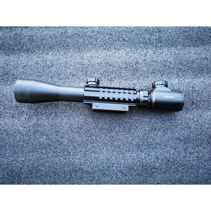 C3-9x40EG Metal Rifle Scope with Red and Green Light With 3 Side Tactical Rail