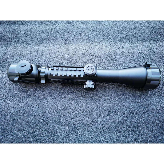 C3-9x40EG Metal Rifle Scope with Red and Green Light With 3 Side Tactical Rail