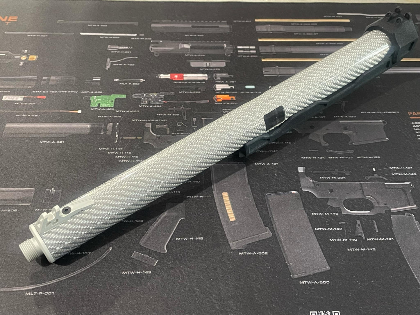 AirTac Customs CRBN Upper – 185mm -Silver -HPA Monk Version